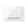 Placca Expì vetro Bianco Neve  3 Moduli Simon Urmet 13003.BN