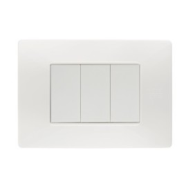 Placca Flexa Tecnopolimero Bianco Nea 3 Moduli Simon Urmet 11803.BN