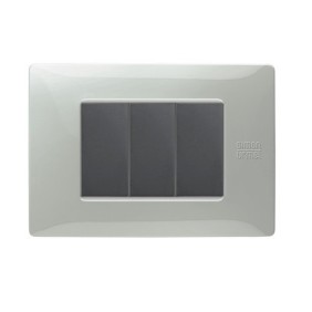 Placca Flexa Tecnopolimero Alluminio 3 Moduli Simon Urmet 11803.AL