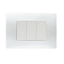 Placca Flexa Tecnopolimero Bianco Ghiacico 3 Moduli Simon Urmet 11803.BG