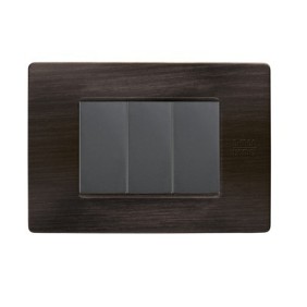Placca Flexa Tecnopolimero Wenge 3 Moduli Simon Urmet 11803.WE