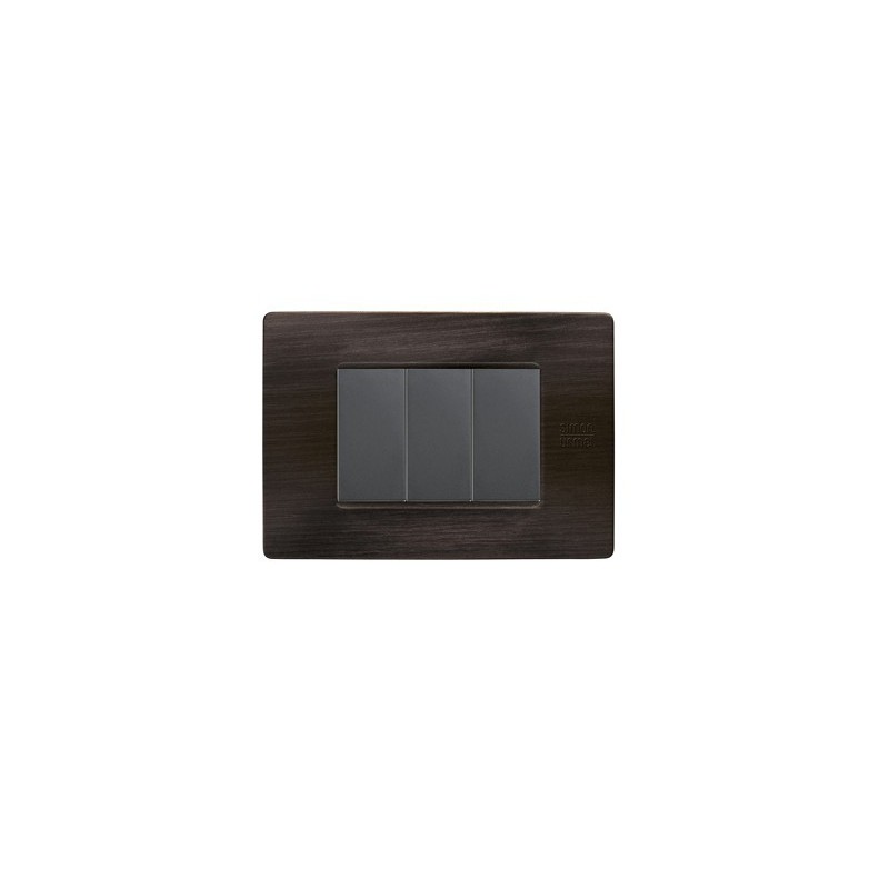 Placca Flexa Tecnopolimero Wenge 3 Moduli Simon Urmet 11803.WE