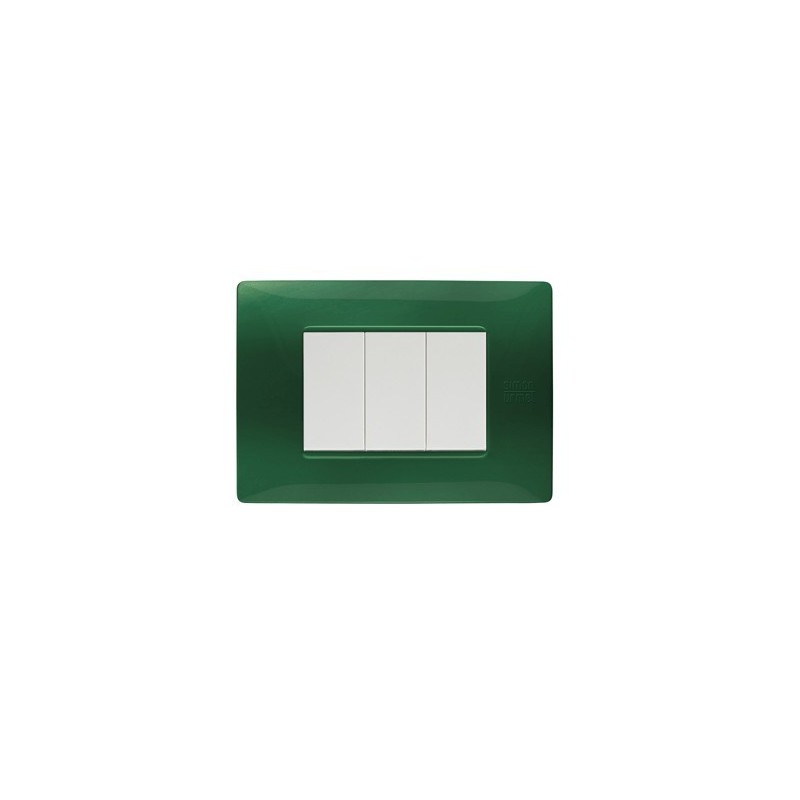 Placca Flexa Tecnopolimero Verde 3 Moduli Simon Urmet 11803.VR