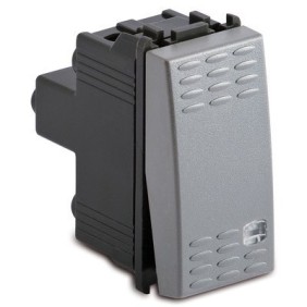 Interruttore Tasto Luce 1P 16AX Serie Civili Master Modo Steel 33010