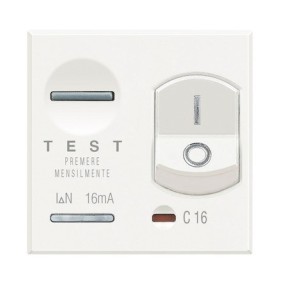 Interruttore Automatico Differenziale Btcino Axolute bianca 2P con 1P protetto Idn 10mA HD4305A16