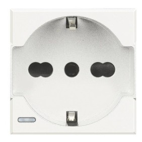 Presa Schuko Bipasso 16A Serie Civili Bticino Axolute Bianca HD4140A16