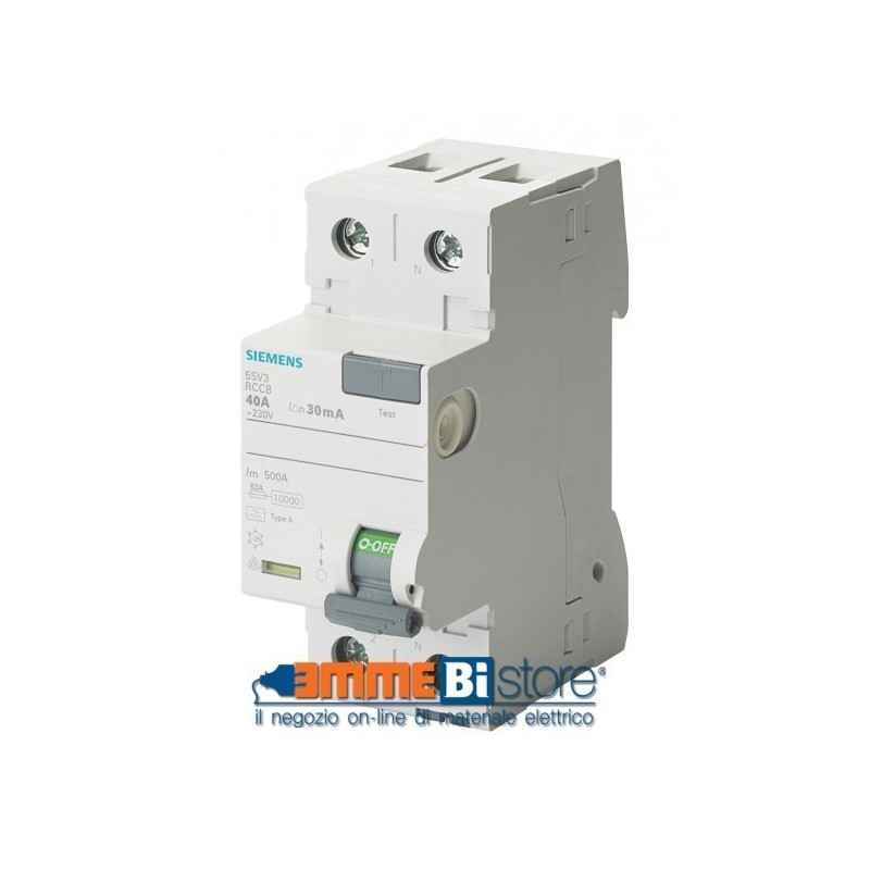 Interruttore Differenziale puro 40A 0,3 Tipo AC Siemens 5SV46140