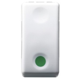 Pulsante Unipolare 10A NA Contatto ausiliare NC Simbolo Verde - Gewiss System White