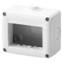 Contenitore orizzontale 3 posti per serie Gewiss System White IP40 Grigio Ral7035 - GW27003