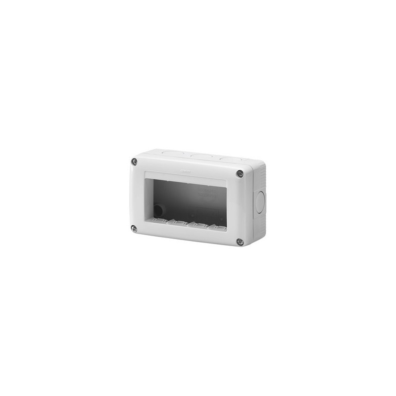 Contenitore orizzontale 4 posti per serie Gewiss System White IP40 Grigio Ral7035 - GW27004