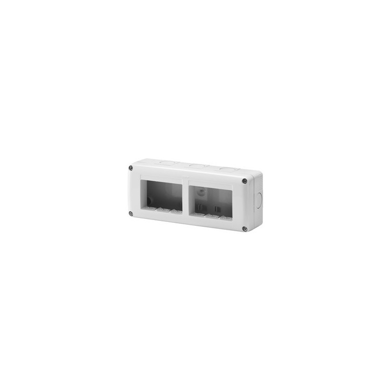 Contenitore orizzontale 6 posti -Modulo 3x2 per serie Gewiss System White IP40 Grigio Ral7035 - GW27005