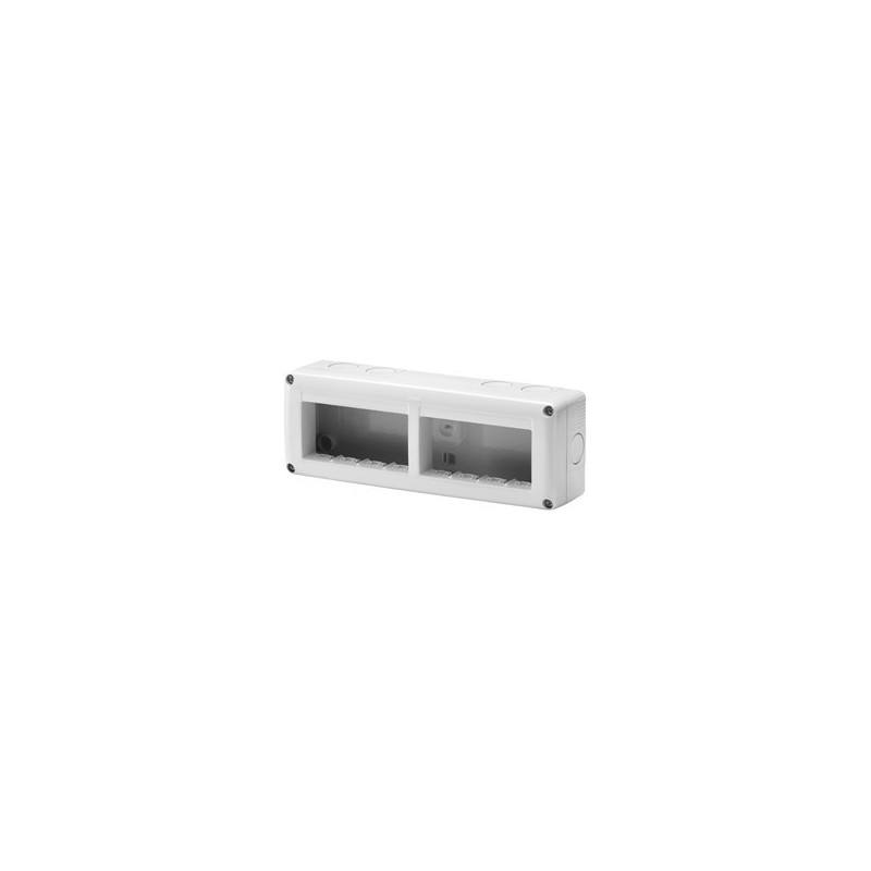 Contenitore orizzontale 8 posti -Modulo 4x2 per serie Gewiss System White IP40 Grigio Ral7035 - GW27006