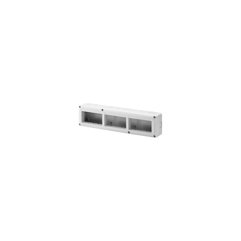 Contenitore orizzontale 12 posti -Modulo 4x3 per serie Gewiss System White IP40 Grigio Ral7035 - GW27007