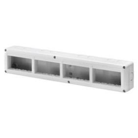 Contenitore orizzontale 16 posti -Modulo 4x4 per serie Gewiss System White IP40 Grigio Ral7035 - GW27008