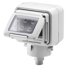 Contenitore orizzontale stagno 3 posti IP55  - Fissaggio Testa Palo - Grigio Ral 7035 - GW27056