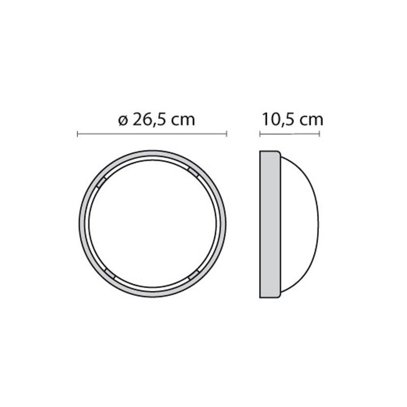 Plafoniera Bianca E27 IP43 a soffitto e parete Prisma Drop 25