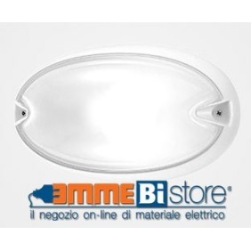Plafoniera Bianca E27 IP55 a soffitto e parete Prisma CHIP OVALE 25