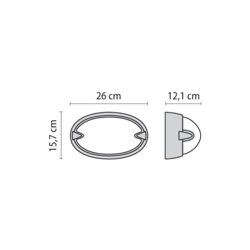 Plafoniera Bianca E27 IP55 a soffitto e parete Prisma CHIP OVALE 25
