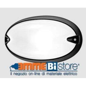 Plafoniera Nera E27 IP55 a soffitto e parete Prisma CHIP OVALE 25