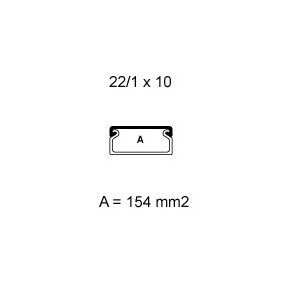 Canalina Bocchiotti  20x10 passacavi con base forata  stecca 2 metri 00684