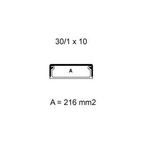 Canalina Bocchiotti  30x10 passacavi con base forata  stecca 2 metri 00620