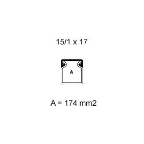 Canalina Bocchiotti  15x17  passacavi con base forata  stecca 2 metri 00601