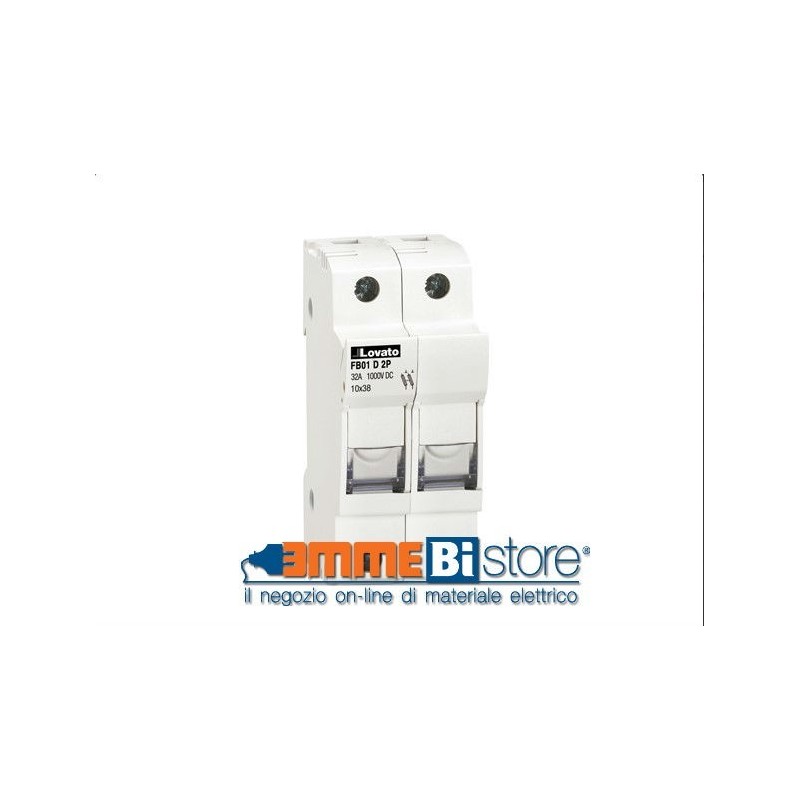 Portafusibile bipolare per fotovoltaico Per fusibili 10x38 2 Moduli din