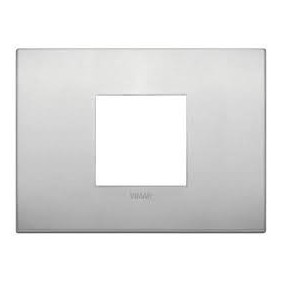 Placca Classic Vimar Arkè 2 moduli centrali alluminio naturale 19652.15