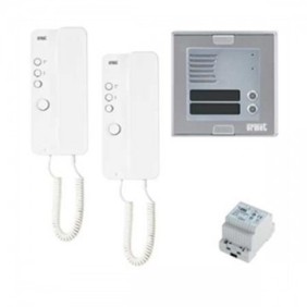 Kit citofonico bifamiliare con pulsantiera 4 fili+n Urmet 1150/302