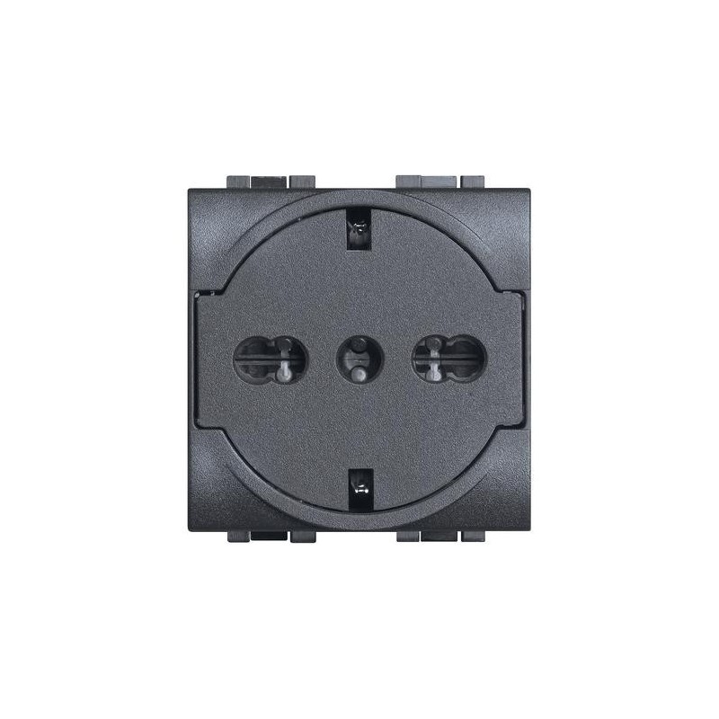 Presa Schuko Bipasso FLAT 10/16A 2 Posti Serie Civili Bticino LivingLight L4140/16F