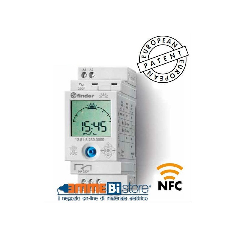 Interruttore astronomico  digitale 1 scambio NFC Finder 128182300000