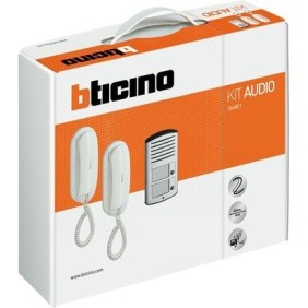 Kit Citofono Bifamiliare 2 fili con pulsantiera Sfera Ticino 366821