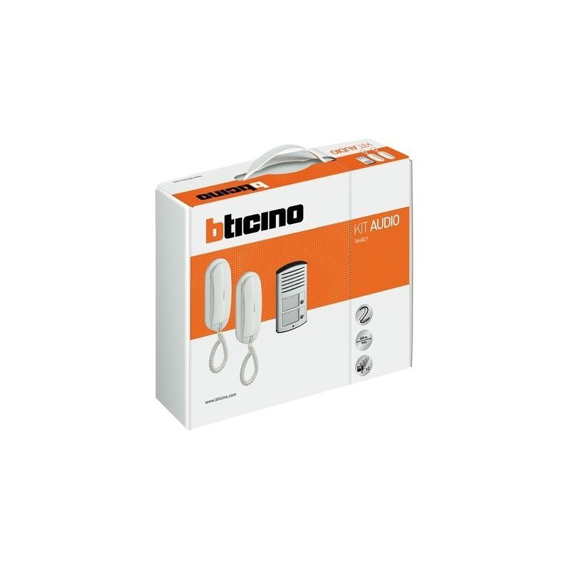 Kit Citofono Bifamiliare 2 fili con pulsantiera Sfera Ticino 366821