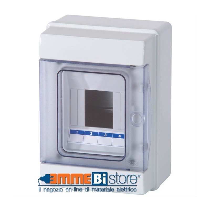 Centralino da Parete 2/4Moduli Porta Trasparente IP65 Master M04904-T