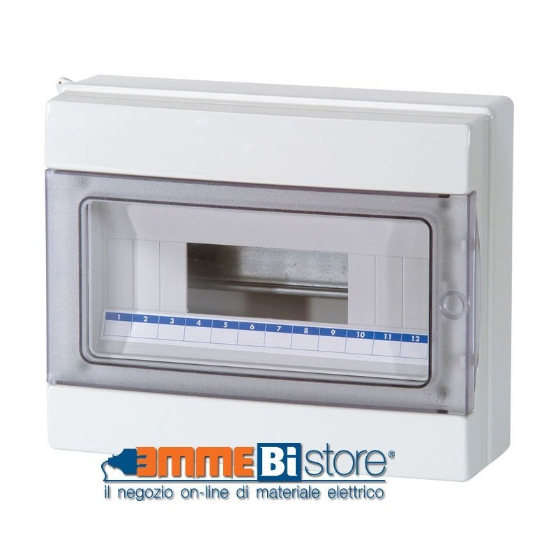 Centralino da Parete 12 Moduli Porta Trasparente IP65 Master M04912-T