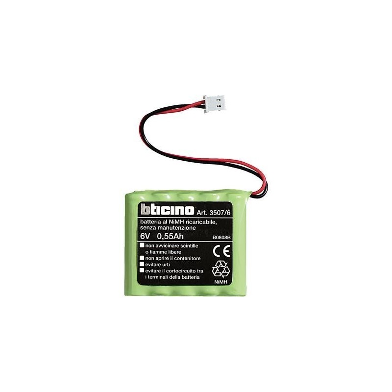 Batteria per sirena interna 6V 0.5Ah Bticino 3507/6