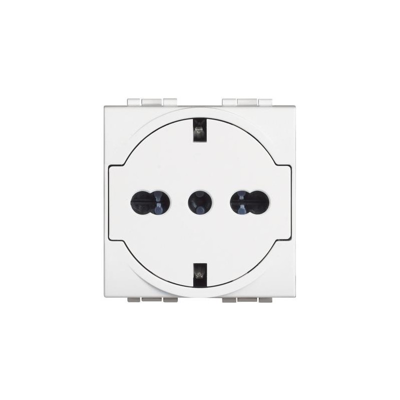 Presa Schuko Bipasso FLAT 10/16A 2 Posti Serie Civili Bticino Light N4140/16F