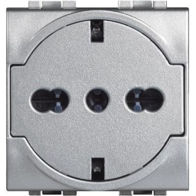 Presa Schuko Bipasso FLAT 10/16A 2 Posti Serie Civili Bticino Light Tech NT4140/16F