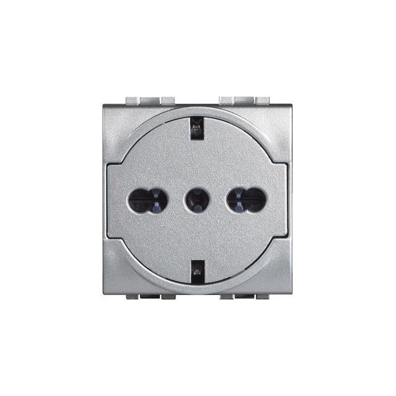 Presa Schuko Bipasso FLAT 10/16A 2 Posti Serie Civili Bticino Light Tech NT4140/16F
