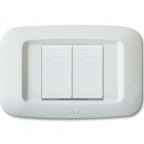 Placca Ave Yes Sistema 45 Tecnopolimero 2 moduli Ravvicinati Bianco Banquise 45PY002BB 