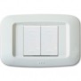 Placca Ave Yes Sistema 45 Tecnopolimero 2 moduli Ravvicinati Bianco Banquise 45PY002BB 