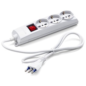 Multipresa 3 uscite Universale Schuko + Bivalenti. Cavo m.1,2