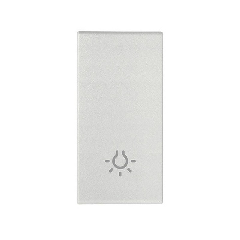 Tasto intercambiabile 1 modulo  simbolo luce illuminabile bianco Vimar Arke' 19021.L.B