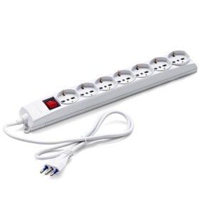 Multipresa 7 uscite Universali Schuko+Bivalenti. Cavo da M.1,5