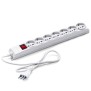 Multipresa 7 uscite Universali Schuko+Bivalenti. Cavo da M.1,5