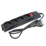 Multipresa nera 4 uscite Universali Schuko + Bivalenti. Cavo M.1,5
