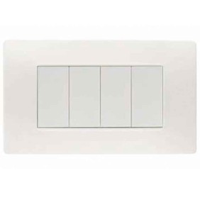 Placca Flexa Tecnopolimero Bianco Nea 4 Moduli Simon Urmet 11804.BN