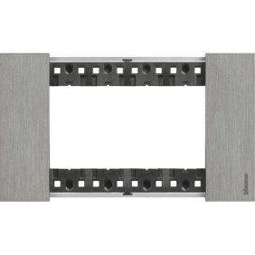 Placca Acciaio Bticino Living Now quattro posti Zama KA4804ZG