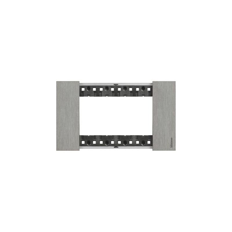 Placca Acciaio Bticino Living Now quattro posti Zama KA4804ZG