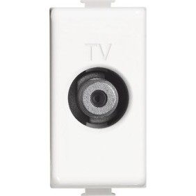 Connettore coassiale TV tipo F - impedenza 75ohm - aggancio a vite - 1 modulo.